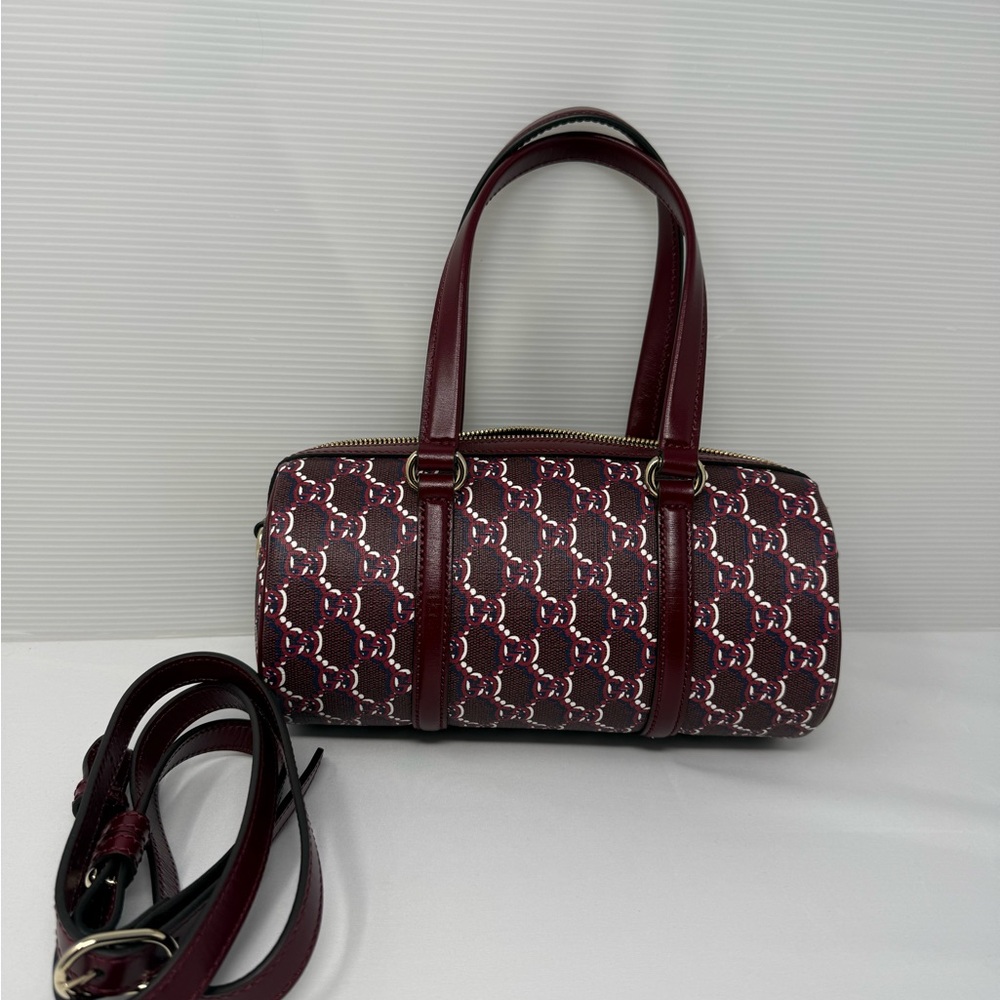Elegant GUCCI  Burgundy Patterned Women's Bag